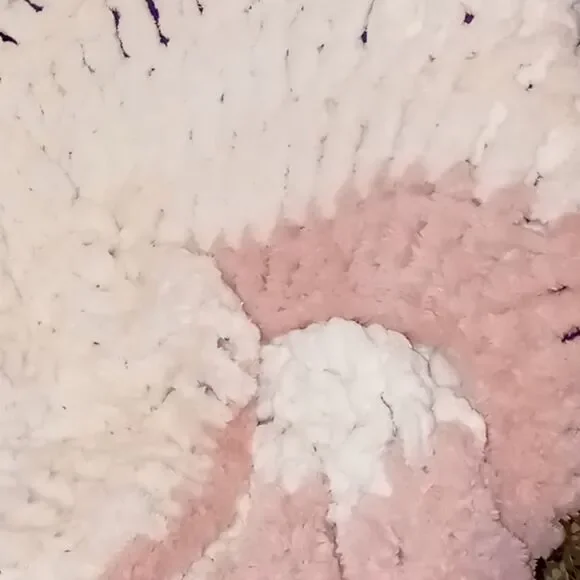Handmade vintage Fox yarn huge blanket throw